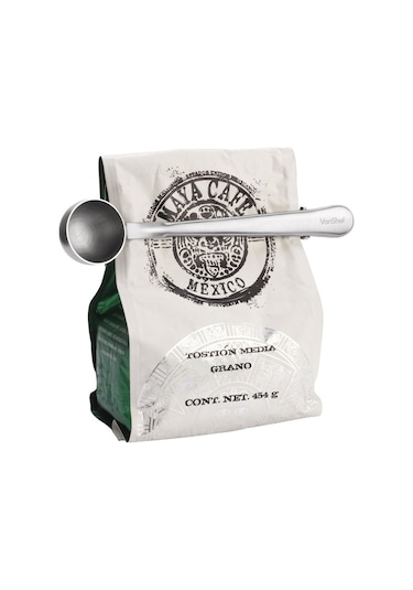 Ranyeek 430 Çelik 2'li Fonksiyonlu Kahve Kaşığı Ve Poşet Kapama Klipsi - Çay, Süt Tozu, Şeker İçin Taze Tutucu Ve Anti Yapışkan Diğer