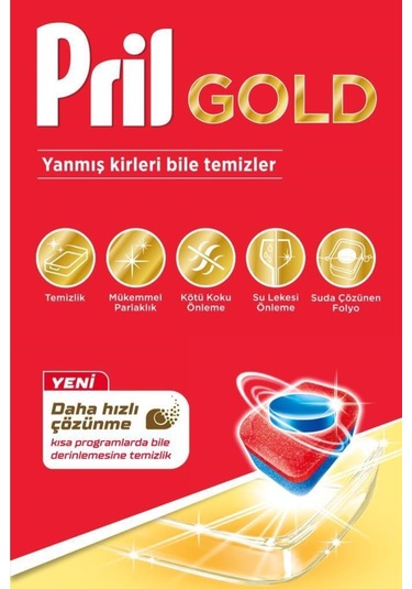 Pril Gold 90 Yıkama Bulaşık Makinesi Deterjanı Tableti 2 x 45'li Paket