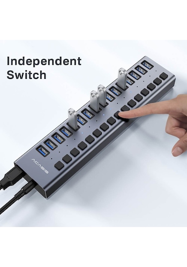 Acasis HS716 16xUSB 3.1HUB 10Gbps Anahtarlı Adaptörlü