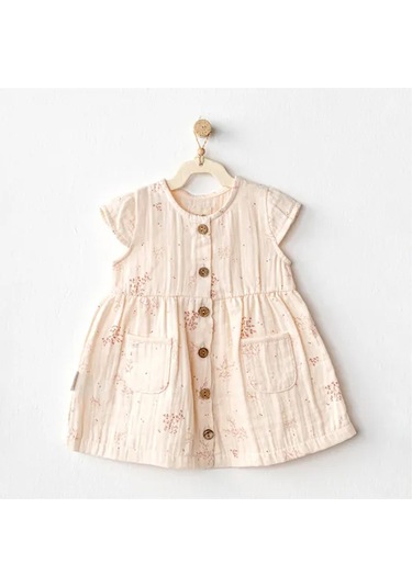 Andywawa Pretty Flowers Bebek Elbisesi Ac24679 Somon