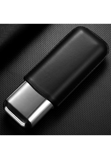 Cigarloong Metal Deri Puro Kılıfı 2'li Siyah 60ring