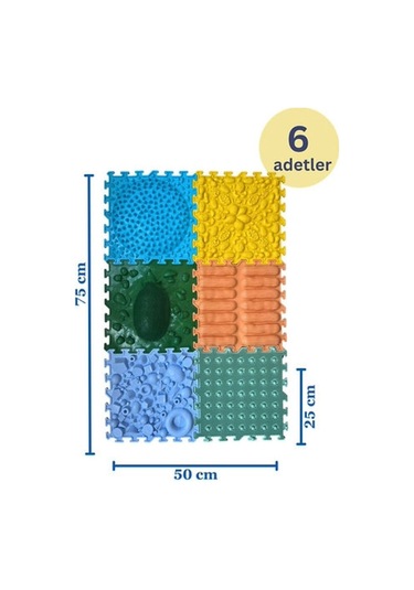 6 Modüllü Dokunsal Bütünleme Çok Renkli