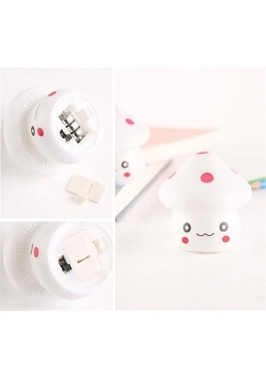 Sarı Gece Lambası Fantastik Sevimli Vinil Mantar Masa Dekoru İçin Led Işık Sarı