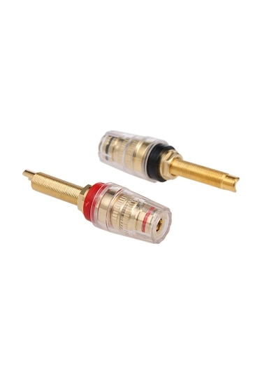 Trendooze 24k Altın Kaplama Uzatmalı Kablo, 4mm Muz Fiş, Yüksek Ses, 2 Adet Set