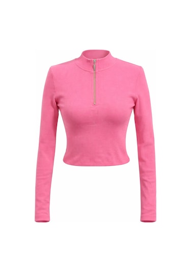 Mixray 4177 Kadın Kısa Body Bluz Pembe