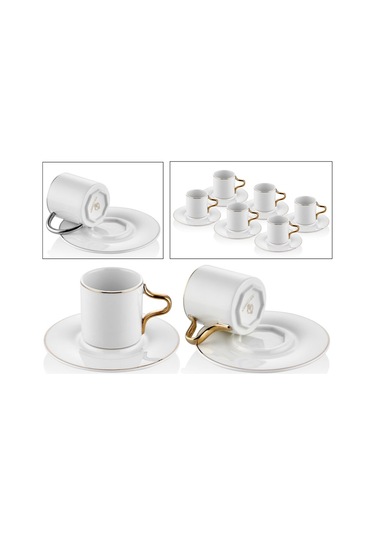 Valencia Gold 6lı Yaldızlı Kahve Fincanı Takımı