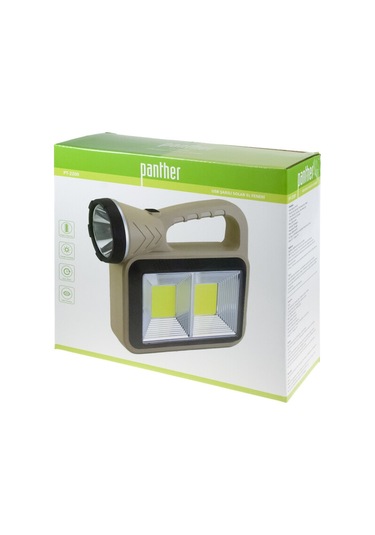 Panther Pt-2209 Usb Şarjlı Solar El Feneri Bej