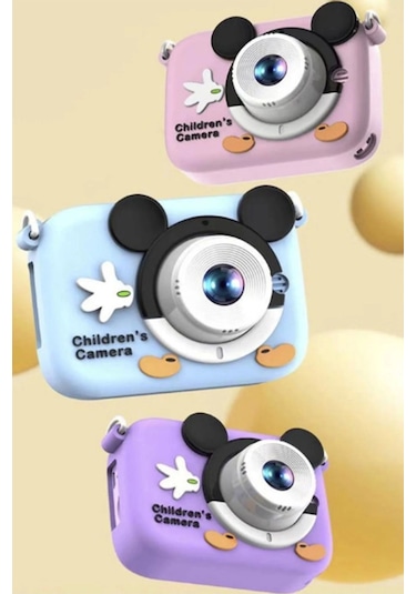 Mini 1080p Hd Çocuk Kamera Dijital Fotoğraf Makinesi 2.0 Inç Ekran 5 Adet Oyun Pembe