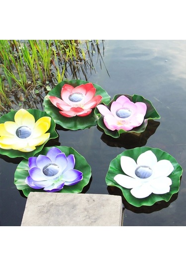 Cbtx Bahçe Aydınlatma Güneş Enerjili Açık Su Geçirmez Yüzen Işık Bahçe Avlu Lotus Işığı Açık Sarı