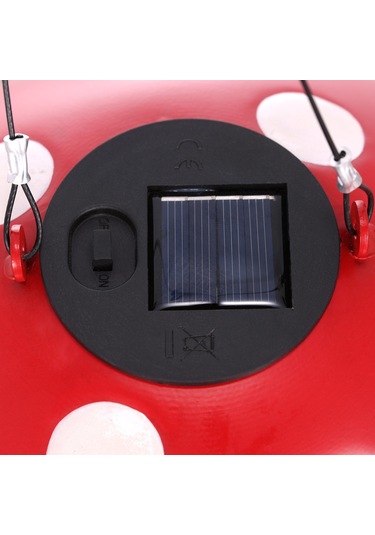 Yaozixa Güneş Enerjili Mantar Kuş Yemliği - Bahçe Ve Balkon Dekorasyonu İçin Şık Ve Kullanışlı Kırmızı