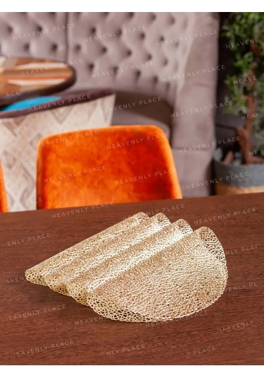 Heavenly Place Masanız İçin Yuvarlak Mutfak Peçeteleri, 4 Adet 224636669 Altın Rengi