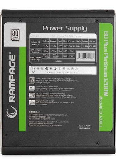 Rampage Forza FTX-1200-1 1200W 80+ Platinium Güç Kaynağı