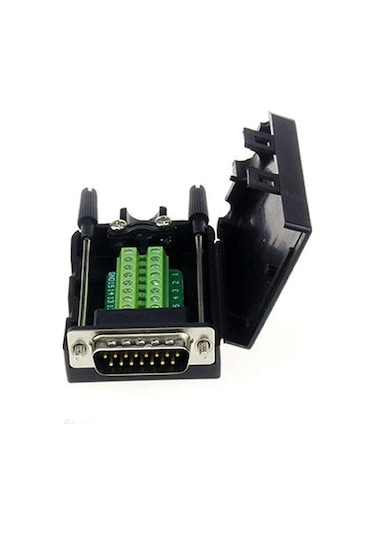 D-sub 2 Sıra 15 Pin Klemensli Konnektör - Erkek