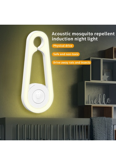 Yaozixa Mor Usb Ultrasonik Entegre Işıklı Akıllı Uyku Odası Sinek Ve Fare Kovucu Aleti - Akıllı Işık Algılama Ve Çift Fonksiyonlu