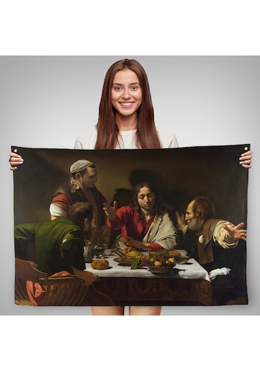 Caravaggio - Emmaus'ta Akşam Yemeği Duvar Örtüsü - Supper At Emmaus-7137