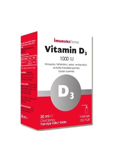 Imuneks Vitamin D3 1000 Iu Sprey 20 Ml
