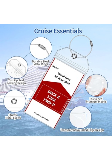 Hangfox 6 Adet Deniz Yolu Bagaj Etiketi - Şeffaf Pvc Su Geçirmez Vip Etiket, Metal Döngü İle Güvenli Kapatma Kağıt İçermez