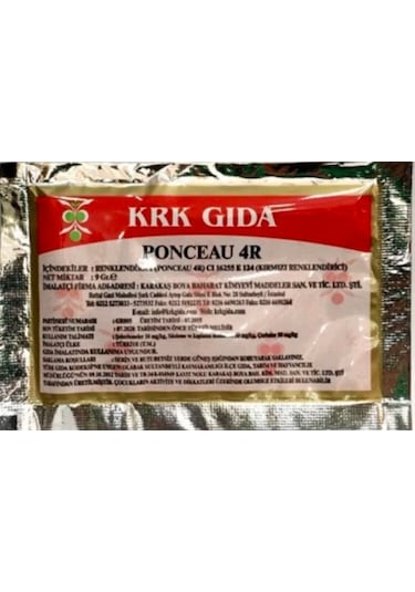 Krk Gıda Toz Boyası Ponceau Kırmızı 9 G