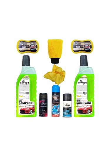 2 Ad Şampuan Klima Temizleyici Koku Eldiven Sünger 1ad Bez Ebrayn