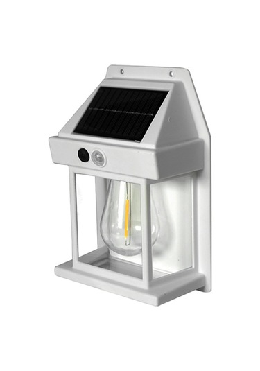 Maiyame Dış Mekan Güneş Enerjili Duvar Lambası, İnsan Algılama, 3 Mod, 1800mah Pil, Sıcak Işık, Bahçe/ev Bahçesi, Beyaz Jy-369 Beyaz