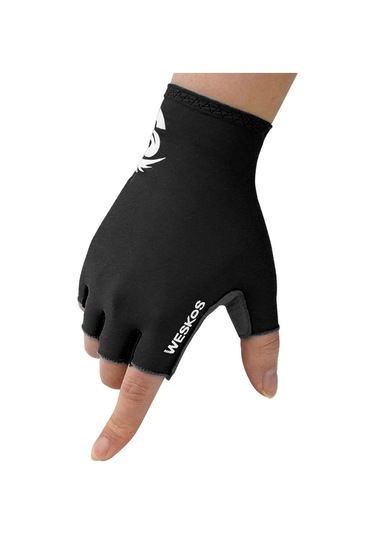 Açık Hava Sporları Yaz Bisiklete Binme Güneşten Korunma Yarım Parmak Eldivenleri -Siyah