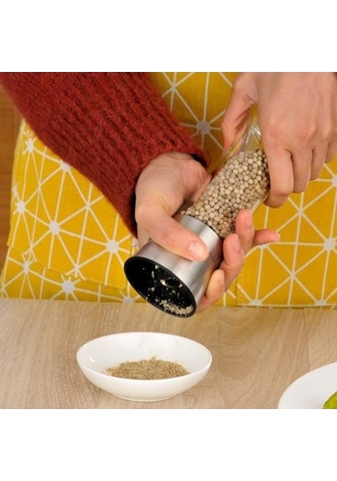 Besthome1 Karabiber Değirmeni Emek Tasarrufu Sağlayan Paslanmaz Çelik Taşınabilir Şişe Baharat Kırıcı Aksesuar Şeffaf