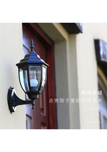 Ebitda 7 İnç Siyah Led Güneş Dış Mekan Duvar Lambası, Su Geçirmez, Retro, Merdiven Ve Koridor İçin