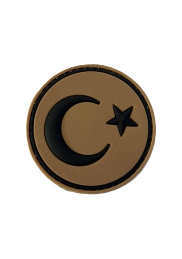 Single Sword Plastik Patch Yuvarlak Bayrak Bej Çok Renkli