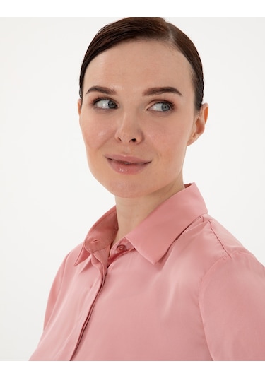 Pierre Cardin Kadın Pudra Gömlek Desenli 50313588-vr042 Pudra