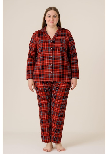 Kadın 02104 Büyük Beden Süet Pijama Takımı Bordo Bordo