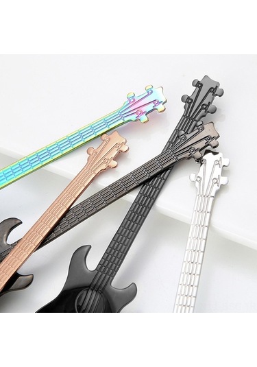 Ulzyvf Müzik Barları İçin 304 Paslanmaz Çelik Gitar Kahve Kaşığı - 5 Renk Diğer