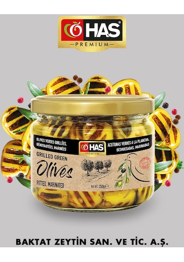 Has Premium Izgara Yeşil Zeytin Çekirdeksiz Marine 300 G