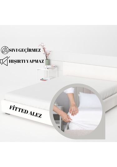 Yatak Alez-çift Kişilik Sıvı Geçirmez Yatak Koruyucu Alez Beyaz