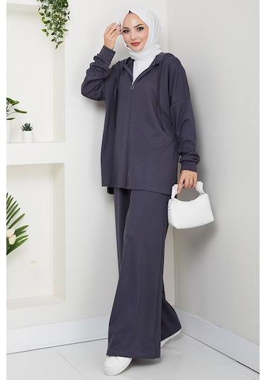 Kapüşonlu Oysho İkili Takım 1609 - Antrasit Antrasit