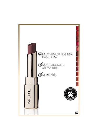 Note Cosmetique Iconic Sheer Lipstick Nemlendirici Parlak Ruj 207 Idol - Kahverengi