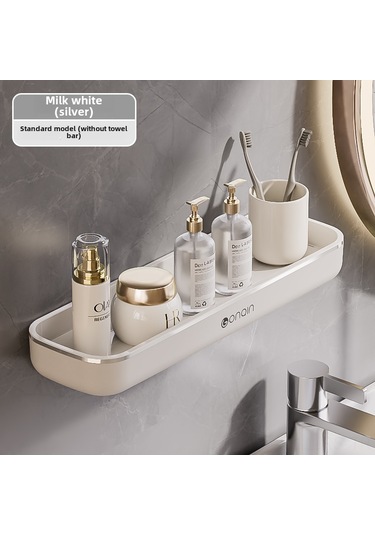 Reedark Duvar Tipi Banyo Dolapı, Delme Yok Kurulum, Makyaj Ve Havlu Saklama, Mutfak Organizer, Grup Alımı İçin Süt Beyaz Gümüş Baskı - Çubuksuz Diğer