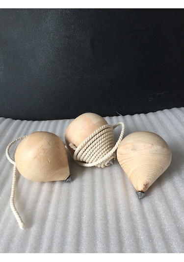 1 Adet Boyasız Ahşap Topaç  Nostaljik Ahşap Oyuncak