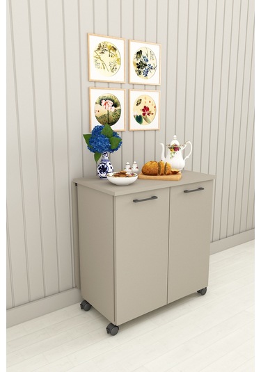 Asra Trend %100 Mdflam 105cm Mutfak Adası Yemek Masası Kahve Köşesi Ma-01 Kül Gri Gri