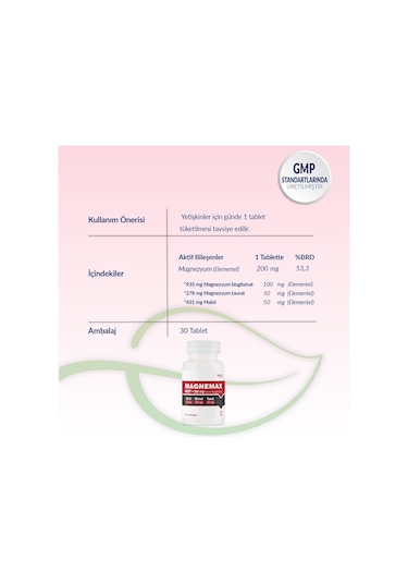 Smartcaps Magnemax Magnezyum MGT Vitamin 30 Tablet