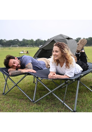 Kingcamp Banyan Double Çift Kişilik Katlanır Kampet Portatif Kamp Yatağı Siyah