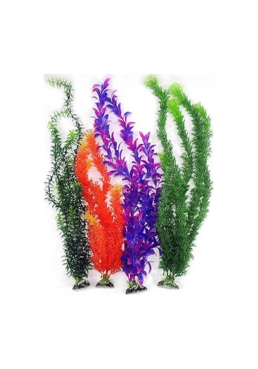 Akvaryum Dekor Plastik Bitki Karışık Renkli 35-50cm 1 Adet