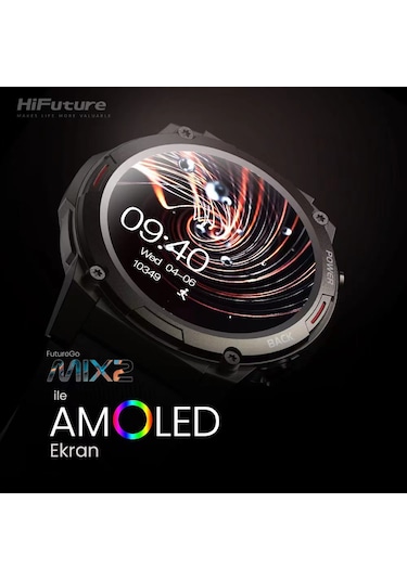 HiFuture Mix2 1.43" AMOLED Ekran BT Arama IP68 Su Geçirmez Akıllı Saat