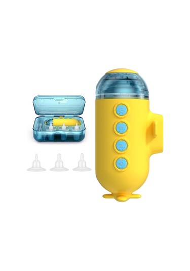 Vkemall Bebek Elektrikli Burun Emici, Alçak Gürültü, 3 Seviye Emme Gücü, Işıklı Ve Müzikli, Gıda Dereceli Silikon Uçlar, Dahili Pil, Depolama Kutusu