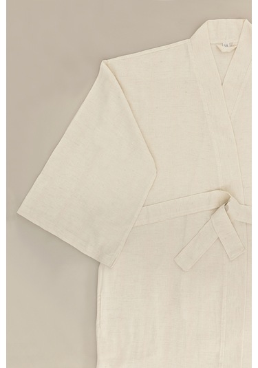 Raw Pamuk Keten Natural Kimono S-m 1515a Natürel