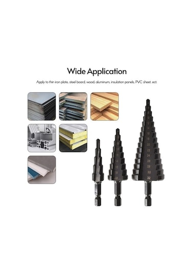 Xinxin Hss Kobalt Kademeli Matkap Ucu Seti İnce Demir-çelik-pvc-ahşap 4 Adet