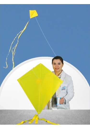 Naylon Elmas Uçurtma - Düz Renk - Orta Boy