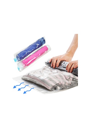 Suofeng Seyahat İçin Boşluk Tasarruflu 10'lu Vakumlu Sıkıştırma Çantı Seti - Şeffaf 2x35x50, 4x40x60, 4x50x70 Cm Diğer