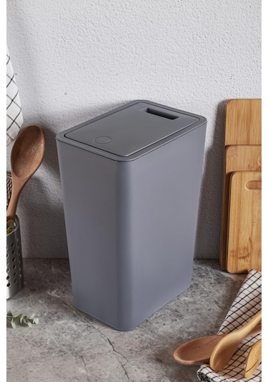 Perotti 13240 Gri Molly Gri 8 Litre Click Çöp Kovası Gri