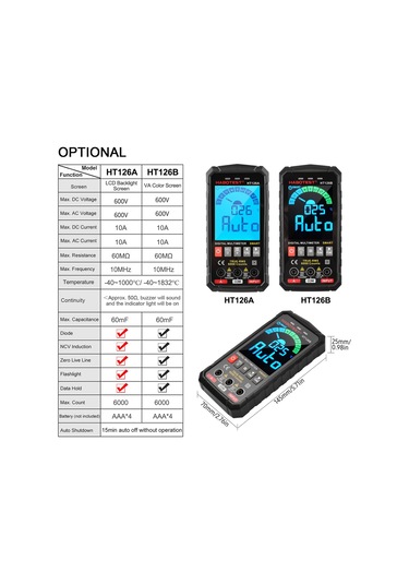 Habotest Ht126b 6000 Sayım Akıllı Dijital Multimetre