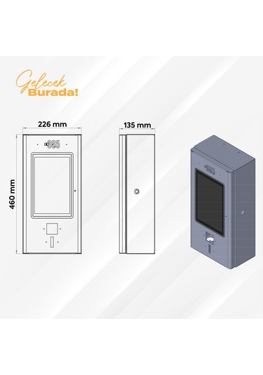 E 365 Ac Duvar Tip 10 İnç Ekranlı Mıd Sayaçlı Tek Kablolu 22 Kw Sarj İstasyonu